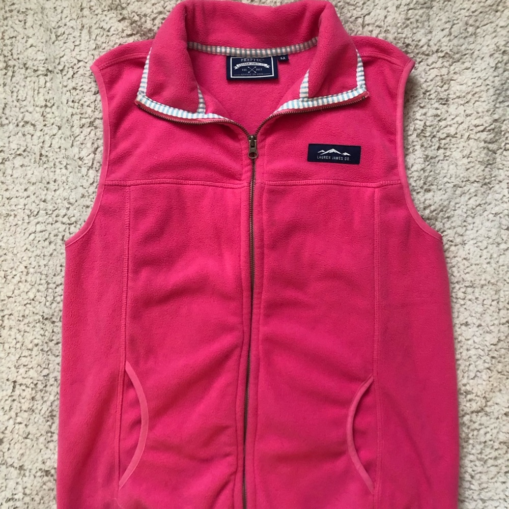 Lauren James pink fleece vest